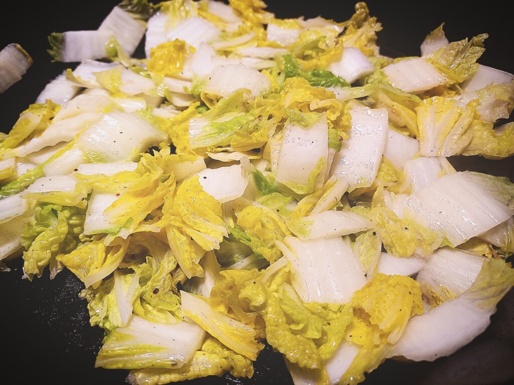 sauteed sliced savoy cabbage