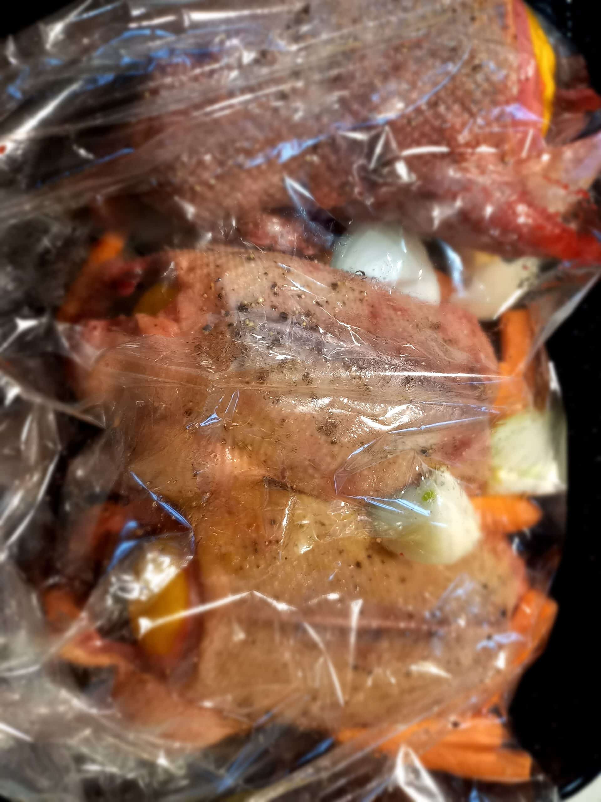 3 stuffed ducks in an oven bag