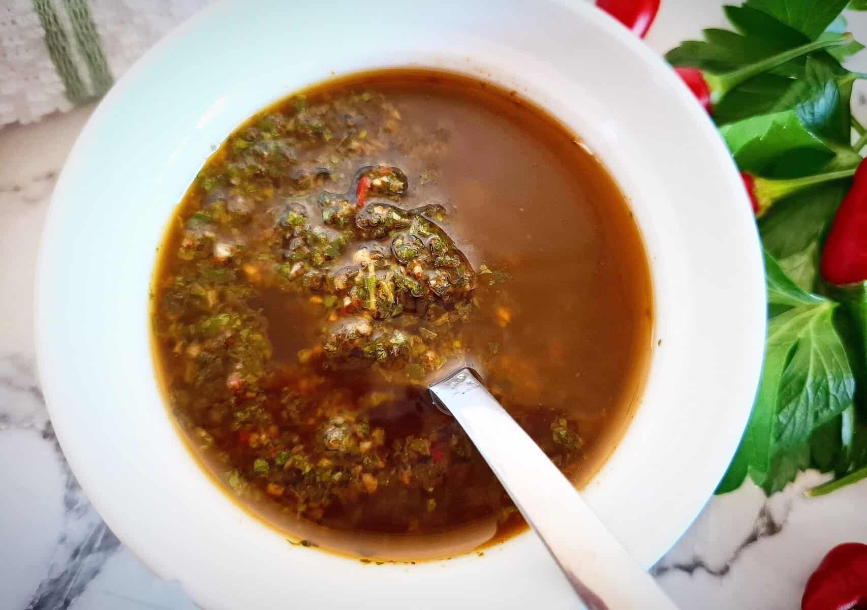 Chimichurri sauce red - Grow, gather, fish and hunt good food